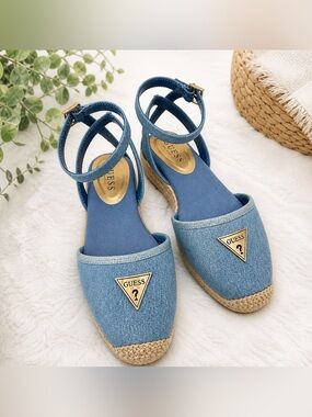 GUESS Denim Espadrille Flats – Size 8.5 – New
